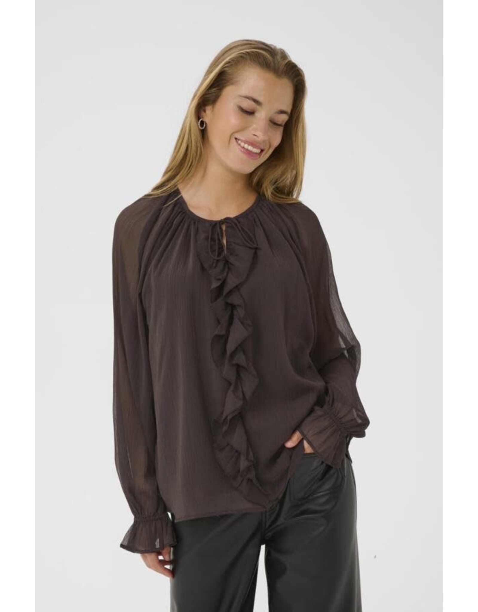Kaffe Kaffe - Milia Chiffon Blouse (Black Coffee)