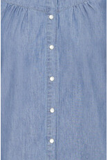 ICHI ICHI - Ancey Chambray Button Up Top (Washed Medium Blue)
