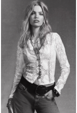 Free people Free People -  Jae Sheer Lace Knit Long Sleeve Top (Sugar Swizzle)