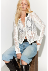 Free people Free People -  Jae Sheer Lace Knit Long Sleeve Top (Sugar Swizzle)