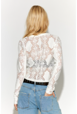 Free people Free People -  Jae Sheer Lace Knit Long Sleeve Top (Sugar Swizzle)