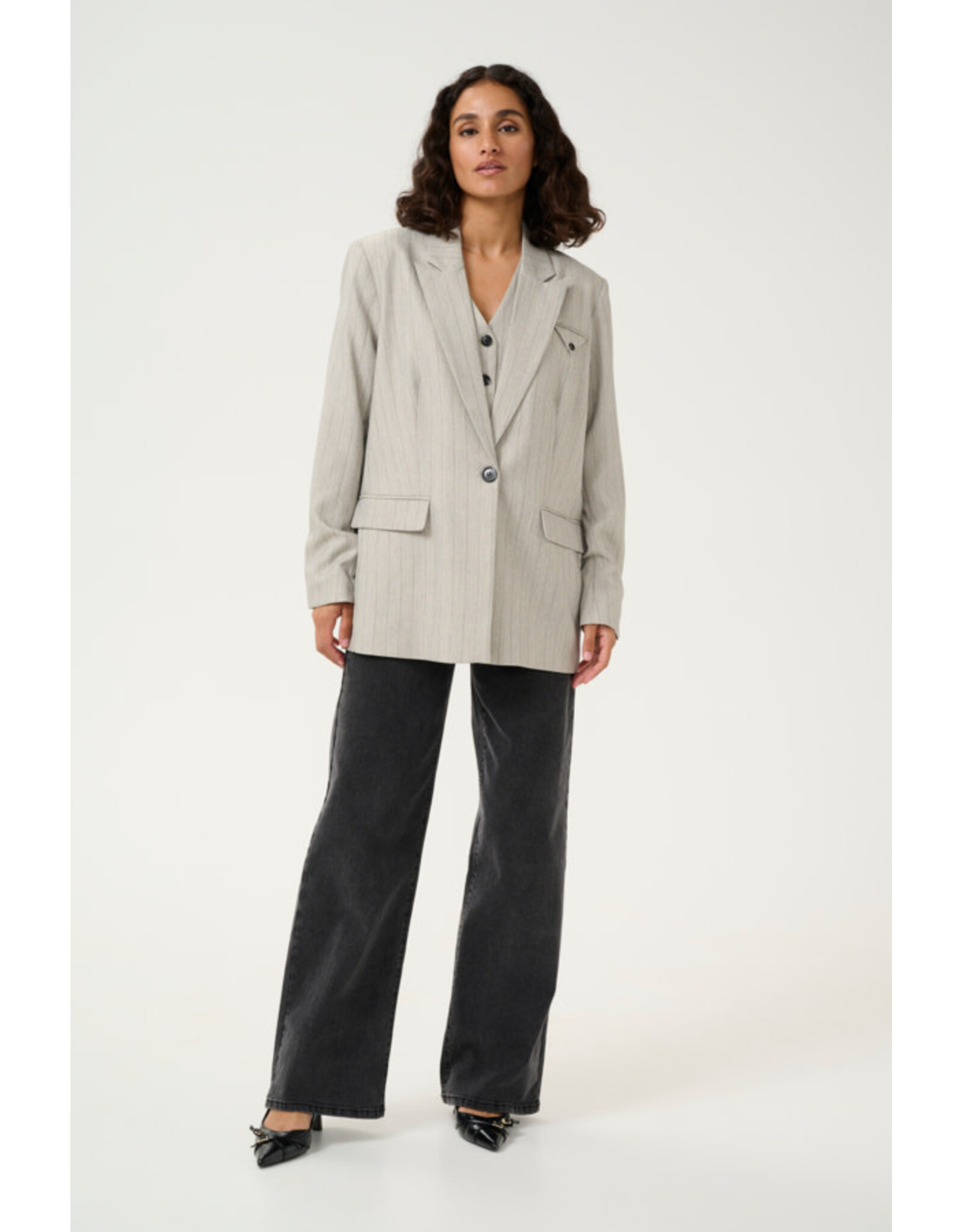 Kaffe Kaffe - Kaysa Blazer (Grey Pinstripe)