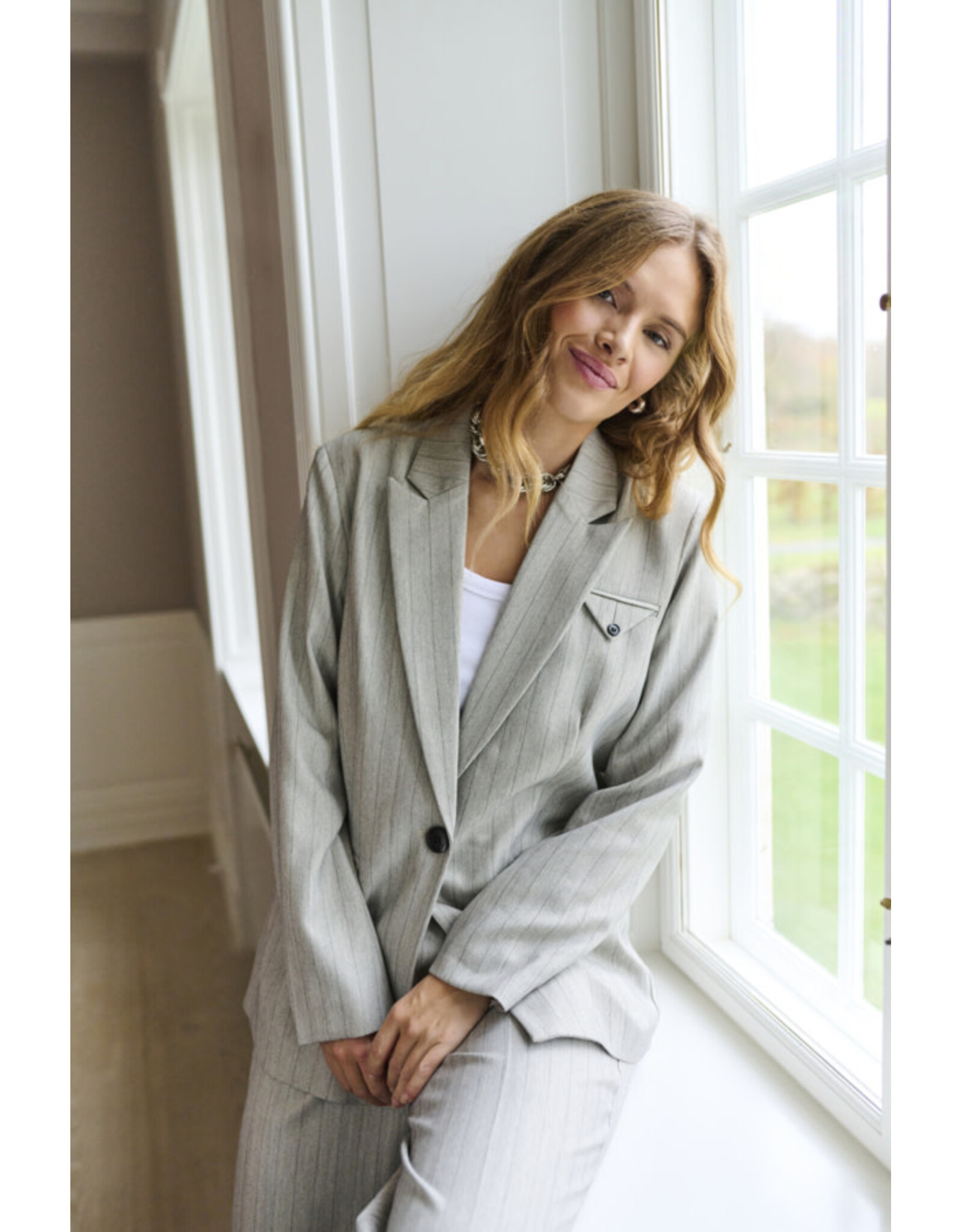 Kaffe Kaffe - Kaysa Blazer (Grey Pinstripe)