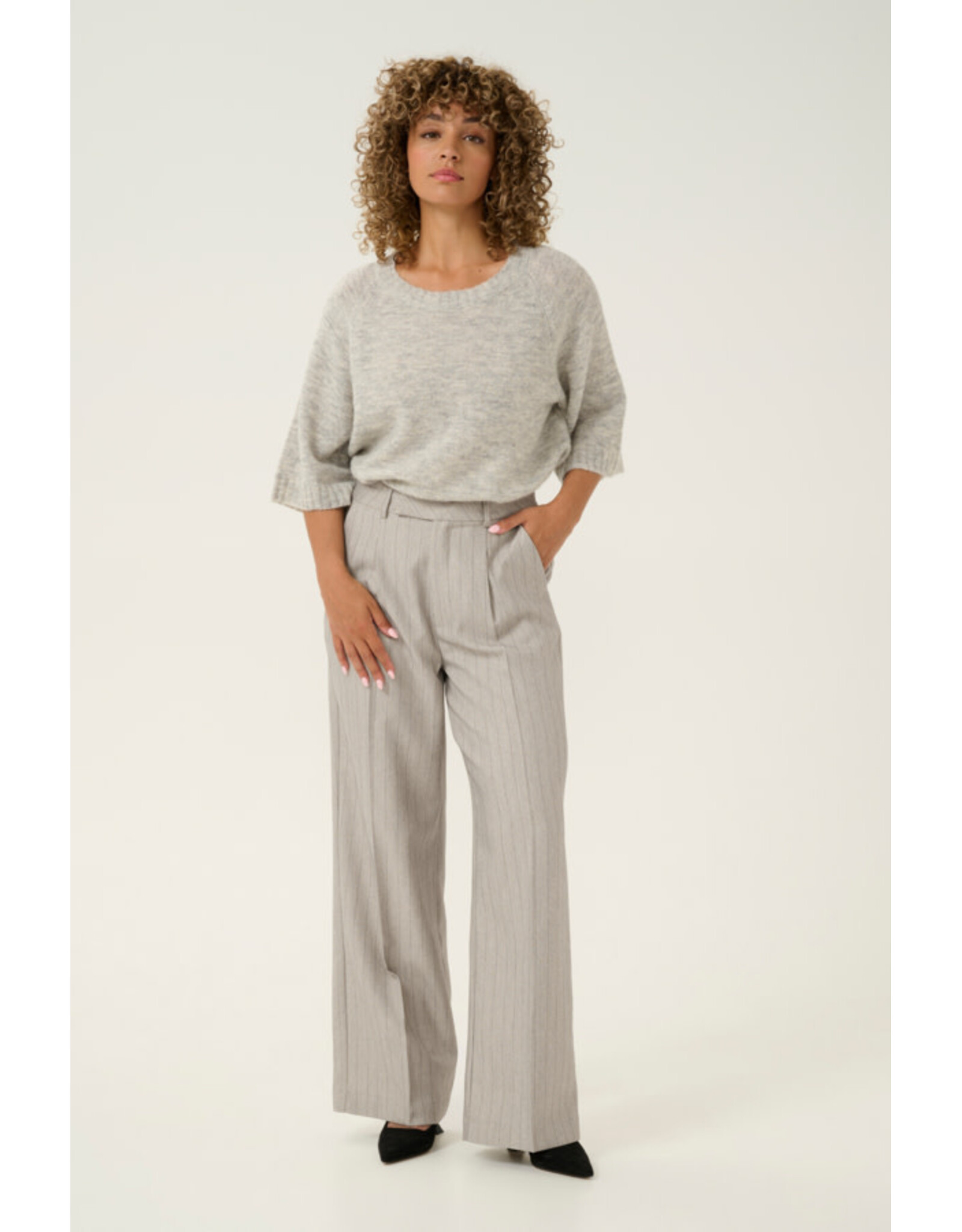 Kaffe Kaffe - Kaysa Pants (Grey Pinstripe)