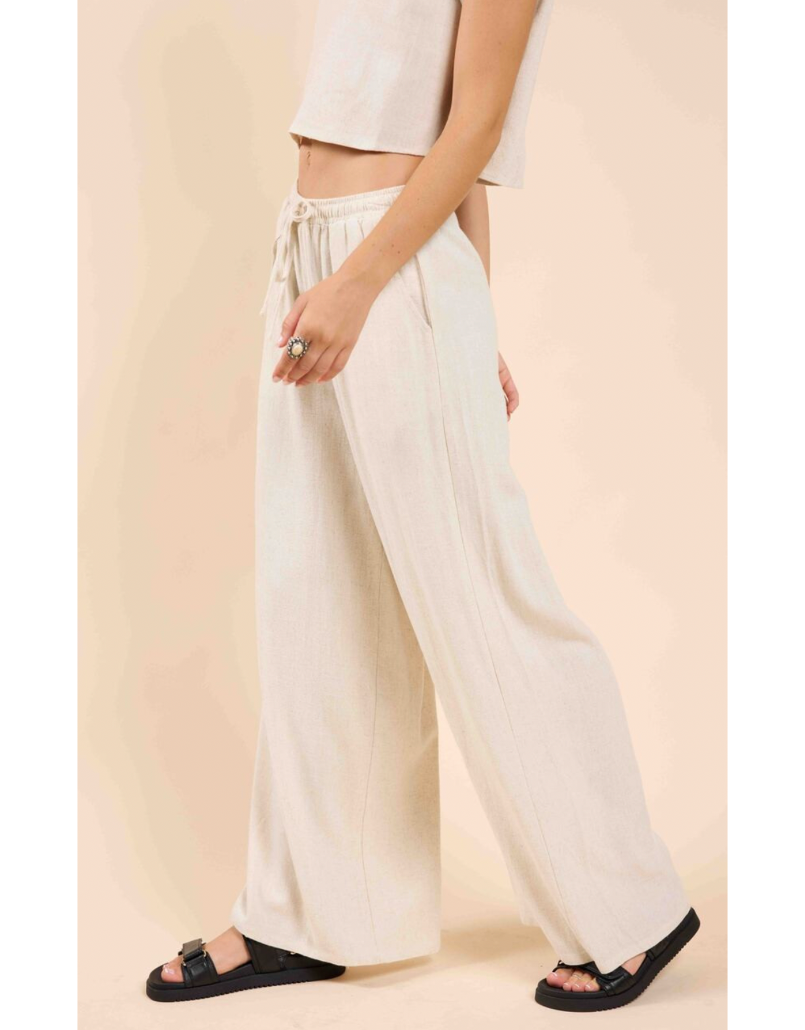 Sadie & Sage Sadie & Sage - Sugarloaf Elastic Waist Pants (Oatmeal)