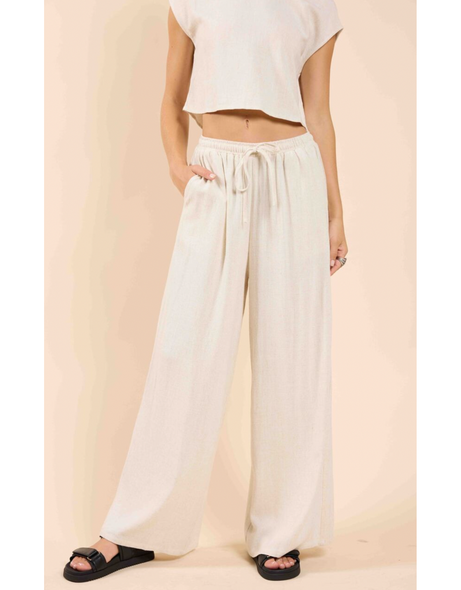 Sadie & Sage Sadie & Sage - Sugarloaf Elastic Waist Pants (Oatmeal)