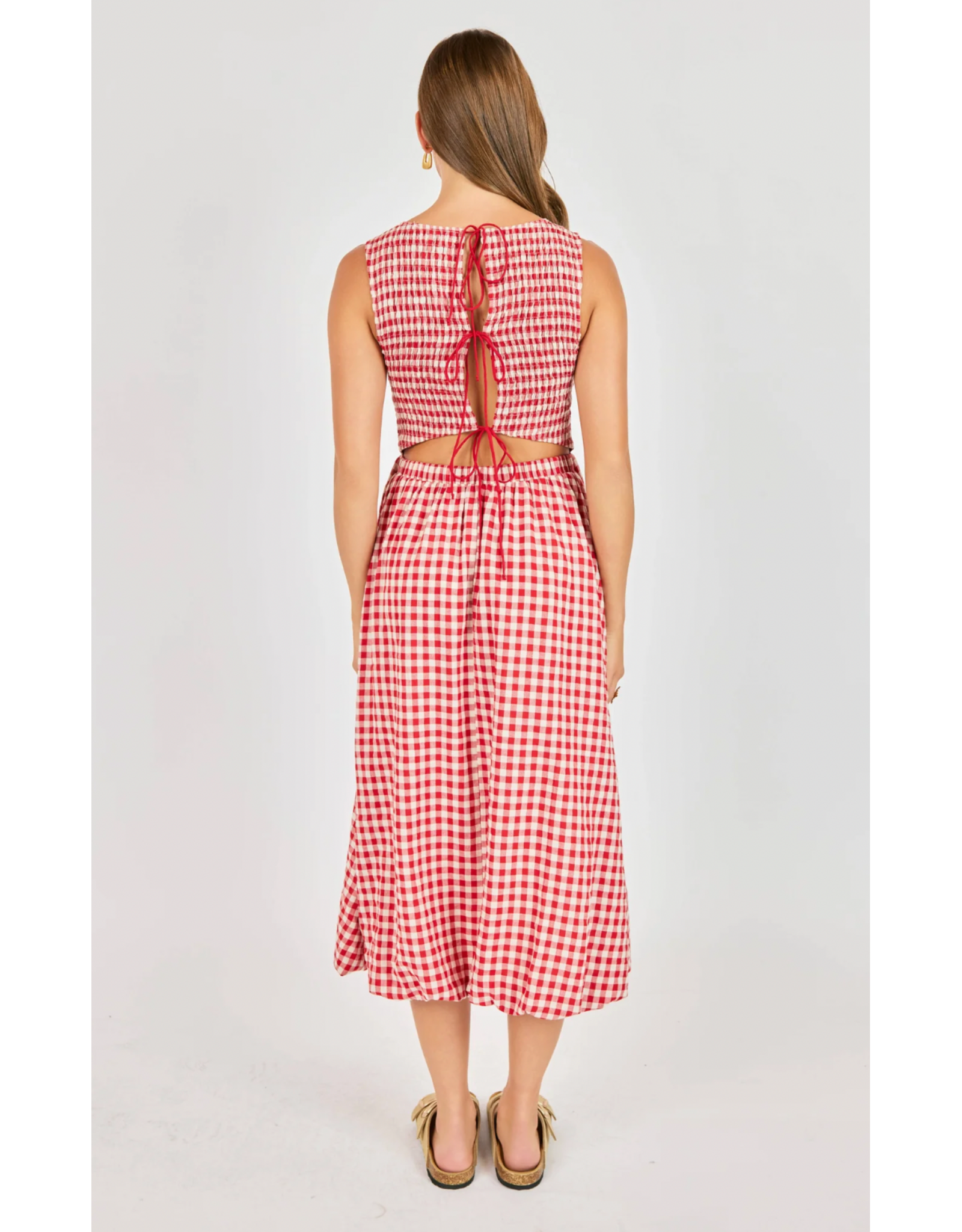 Sadie & Sage Sadie & Sage - Apple Butter Midi Dress (Red / Ivory)