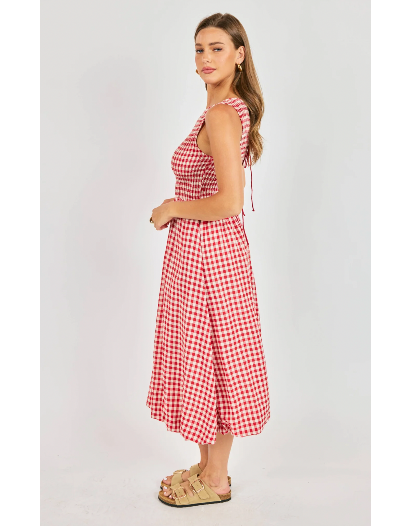 Sadie & Sage Sadie & Sage - Apple Butter Midi Dress (Red / Ivory)