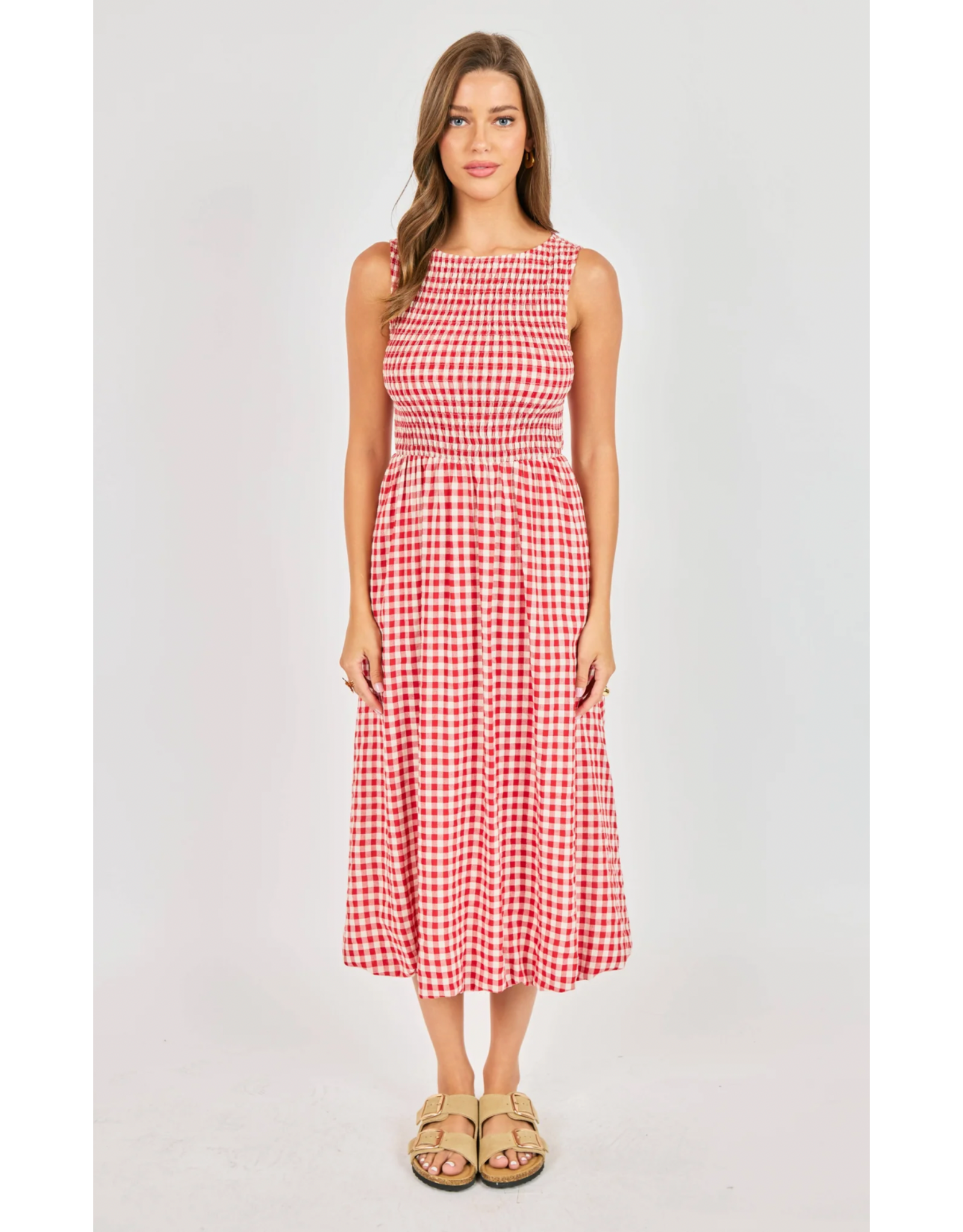Sadie & Sage Sadie & Sage - Apple Butter Midi Dress (Red / Ivory)