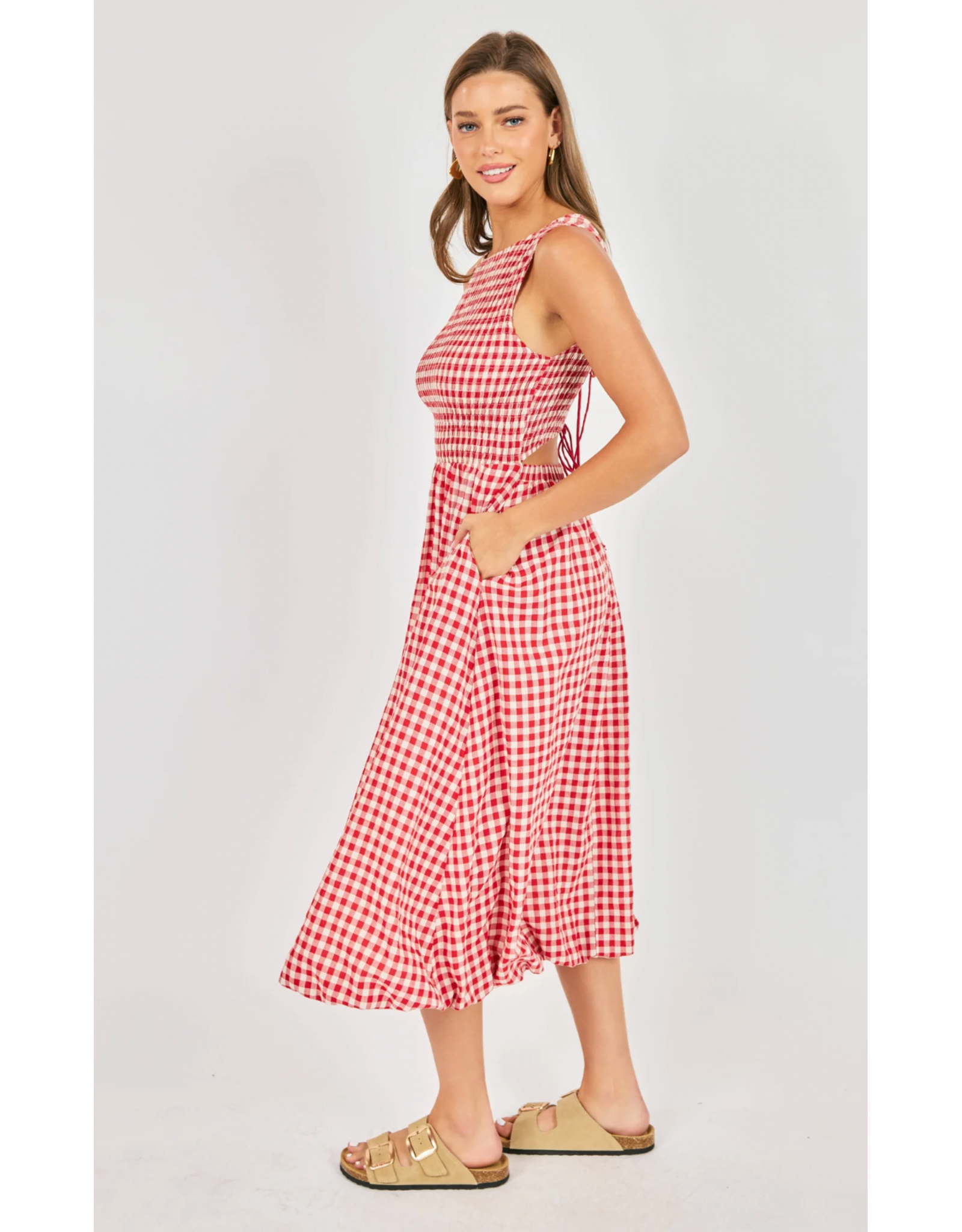 Sadie & Sage Sadie & Sage - Apple Butter Midi Dress (Red / Ivory)