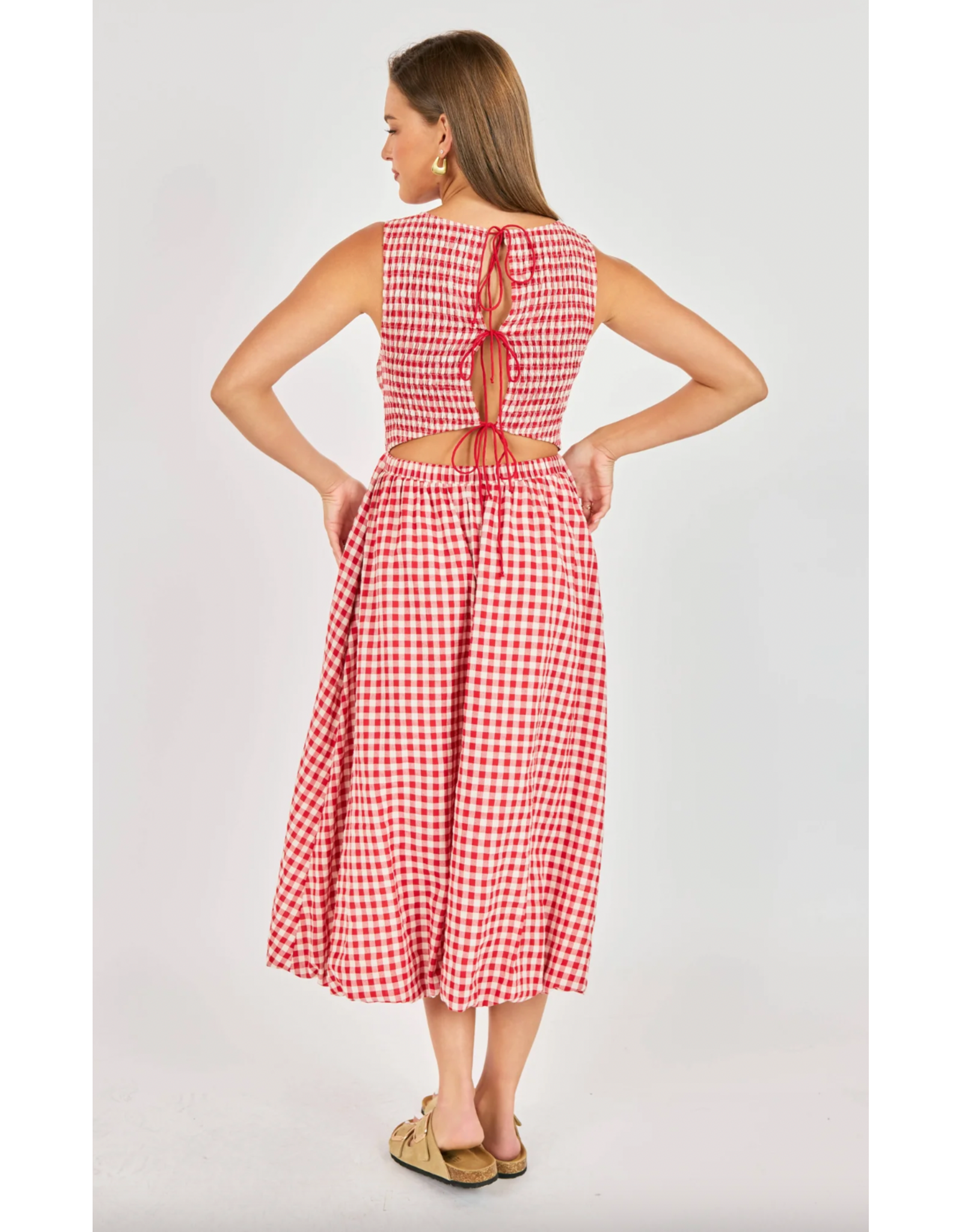 Sadie & Sage Sadie & Sage - Apple Butter Midi Dress (Red / Ivory)