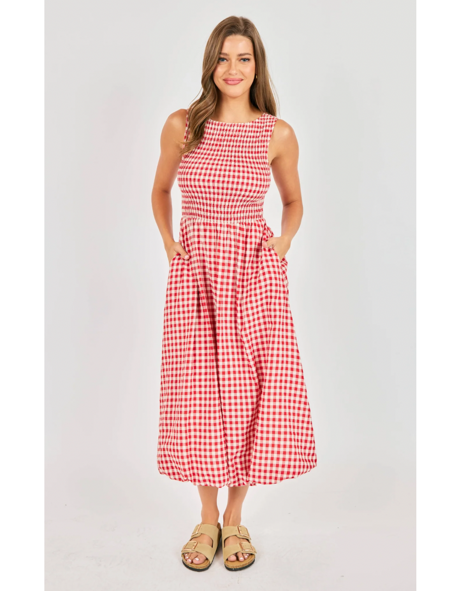 Sadie & Sage Sadie & Sage - Apple Butter Midi Dress (Red / Ivory)