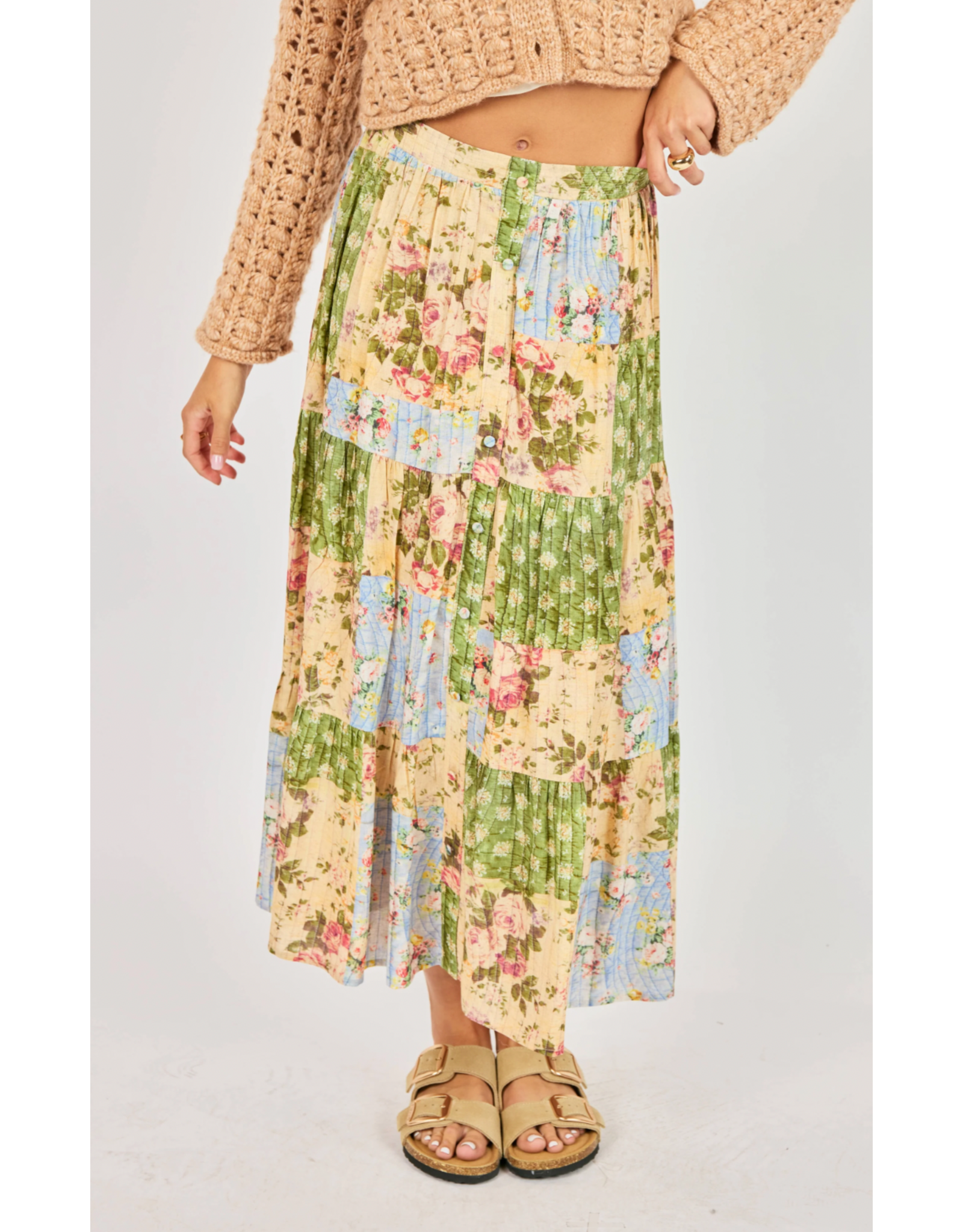 Sadie & Sage Sadie & Sage - Treasured Trove Quilted Midi Skirt