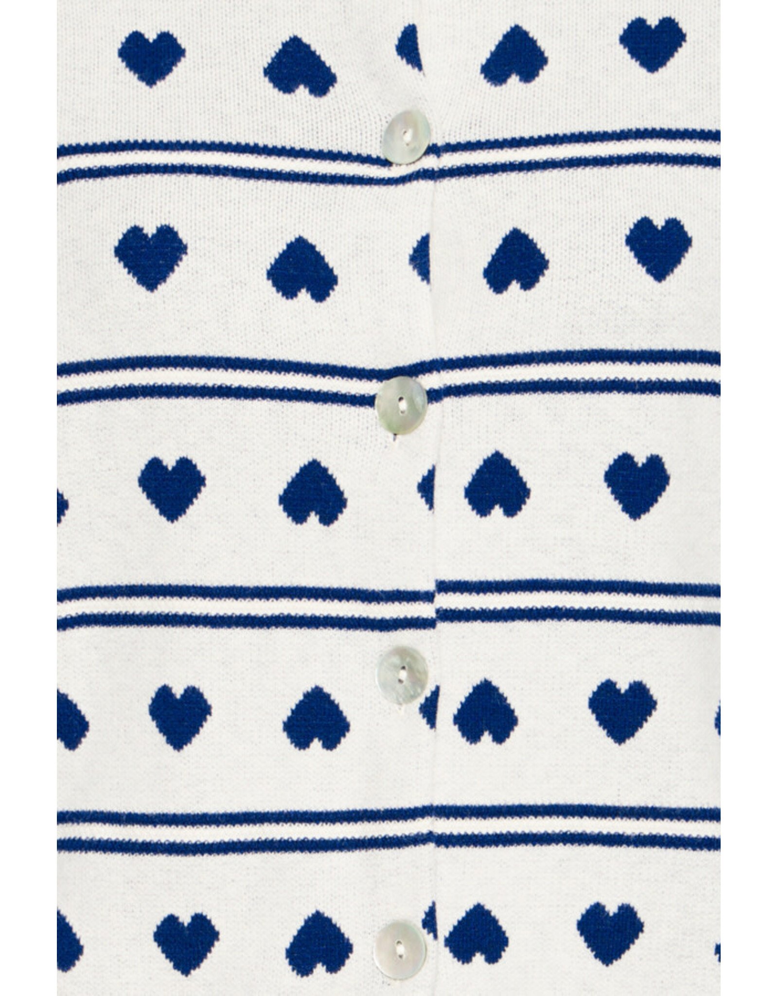 ICHI ICHI - Brielle Heart Print Cardigan (Birch / Blue)