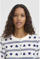 ICHI ICHI - Brielle Heart Print Cardigan (Birch / Blue)