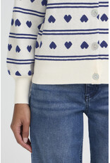 ICHI ICHI - Brielle Heart Print Cardigan (Birch / Blue)