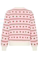 ICHI ICHI - Brielle Heart Print Cardigan (Birch / Pink)