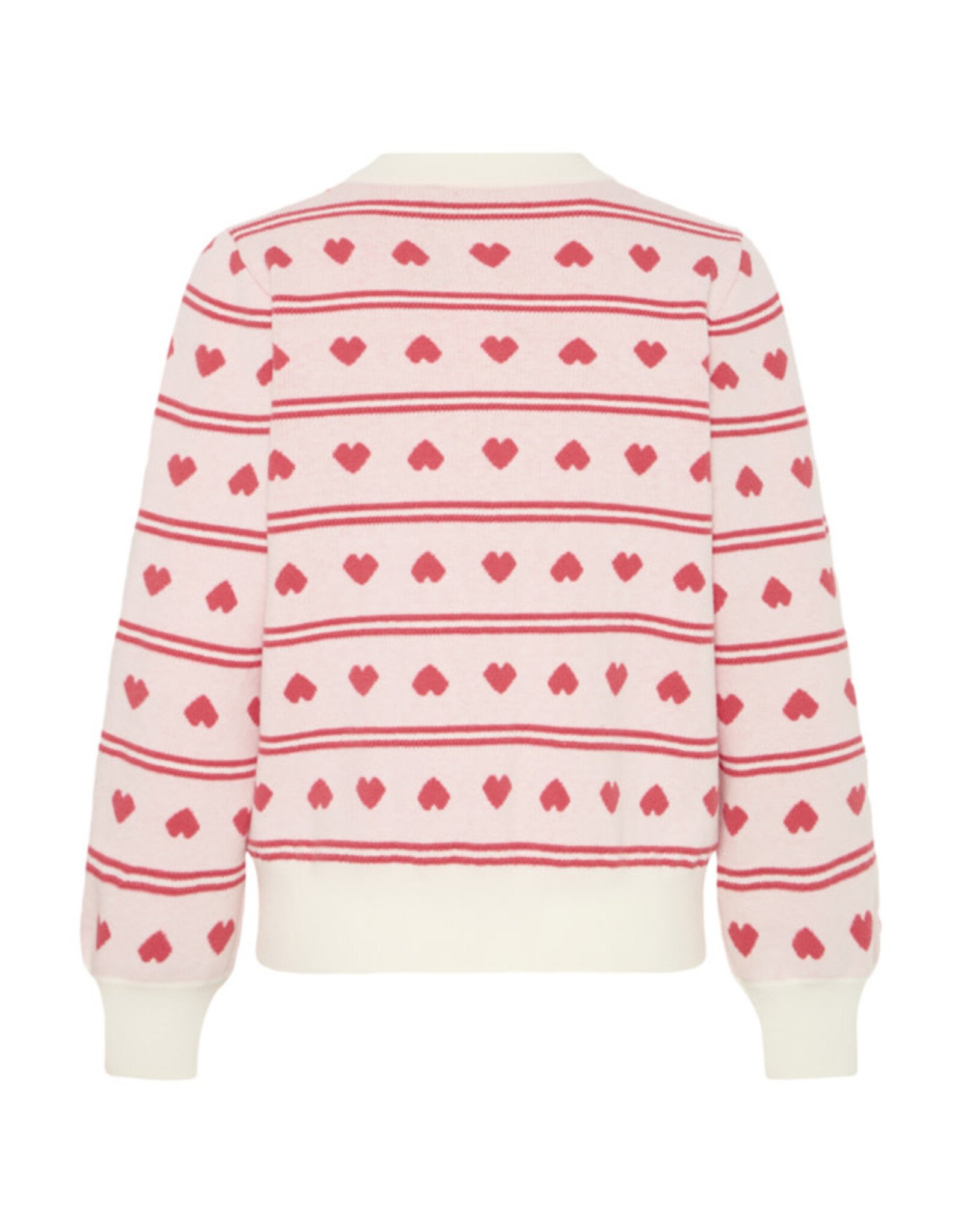 ICHI ICHI - Brielle Heart Print Cardigan (Birch / Pink)