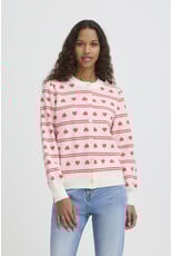 ICHI ICHI - Brielle Heart Print Cardigan (Birch / Pink)