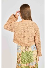 Sadie & Sage Sadie & Sage - Krista Open Knit Cardigan (Pink Beige)