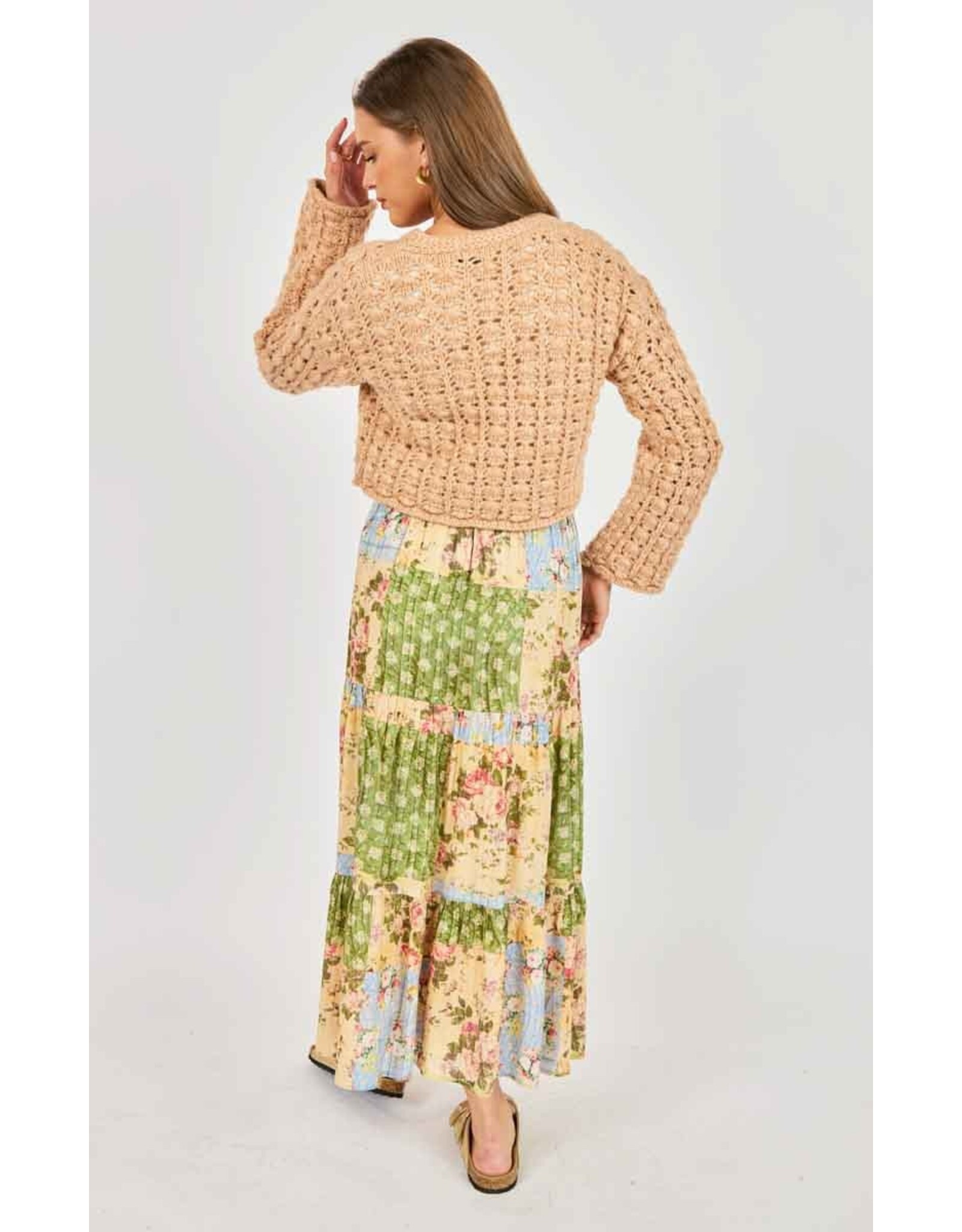 Sadie & Sage Sadie & Sage - Krista Open Knit Cardigan (Pink Beige)