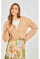 Sadie & Sage Sadie & Sage - Krista Open Knit Cardigan (Pink Beige)