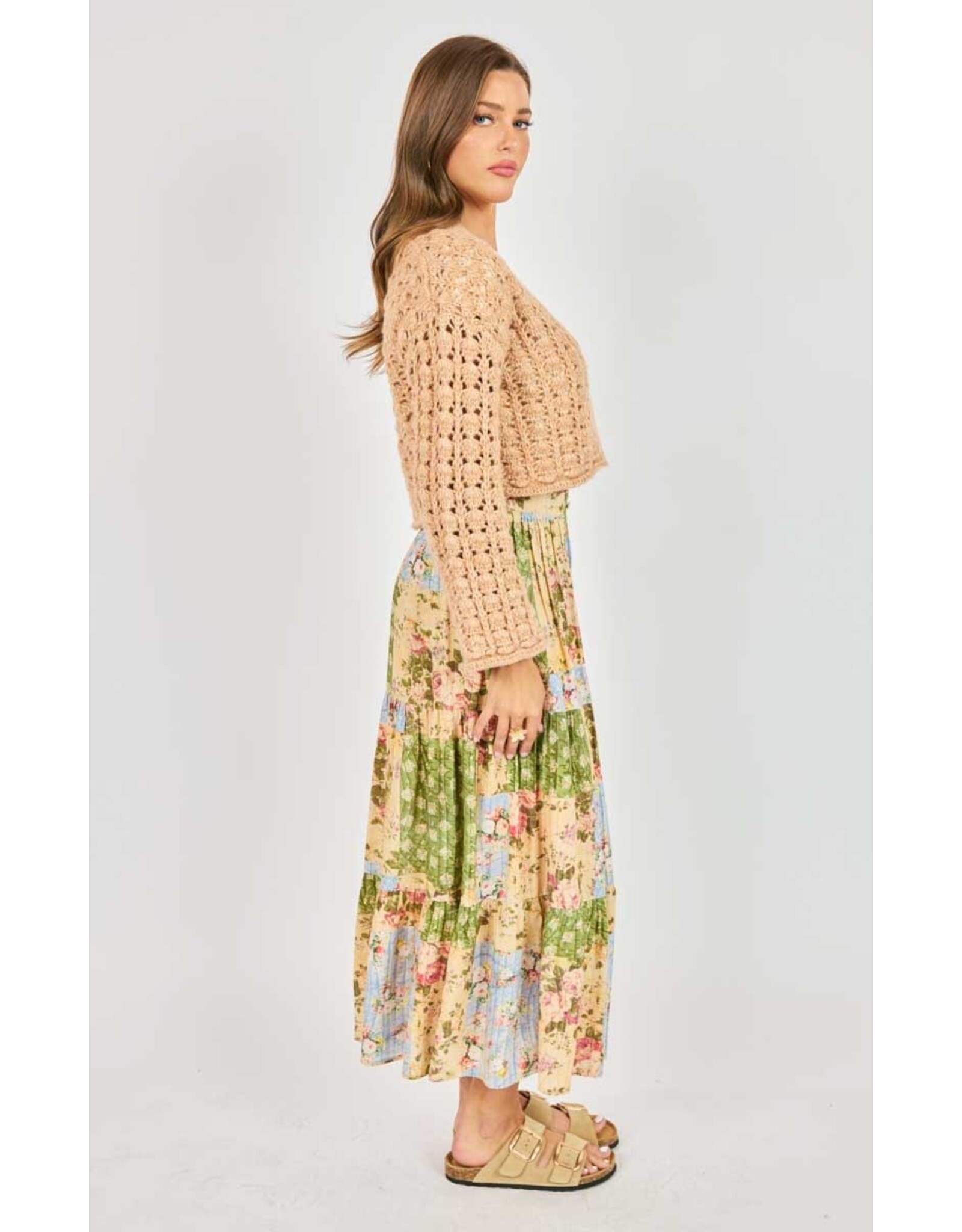 Sadie & Sage Sadie & Sage - Krista Open Knit Cardigan (Pink Beige)