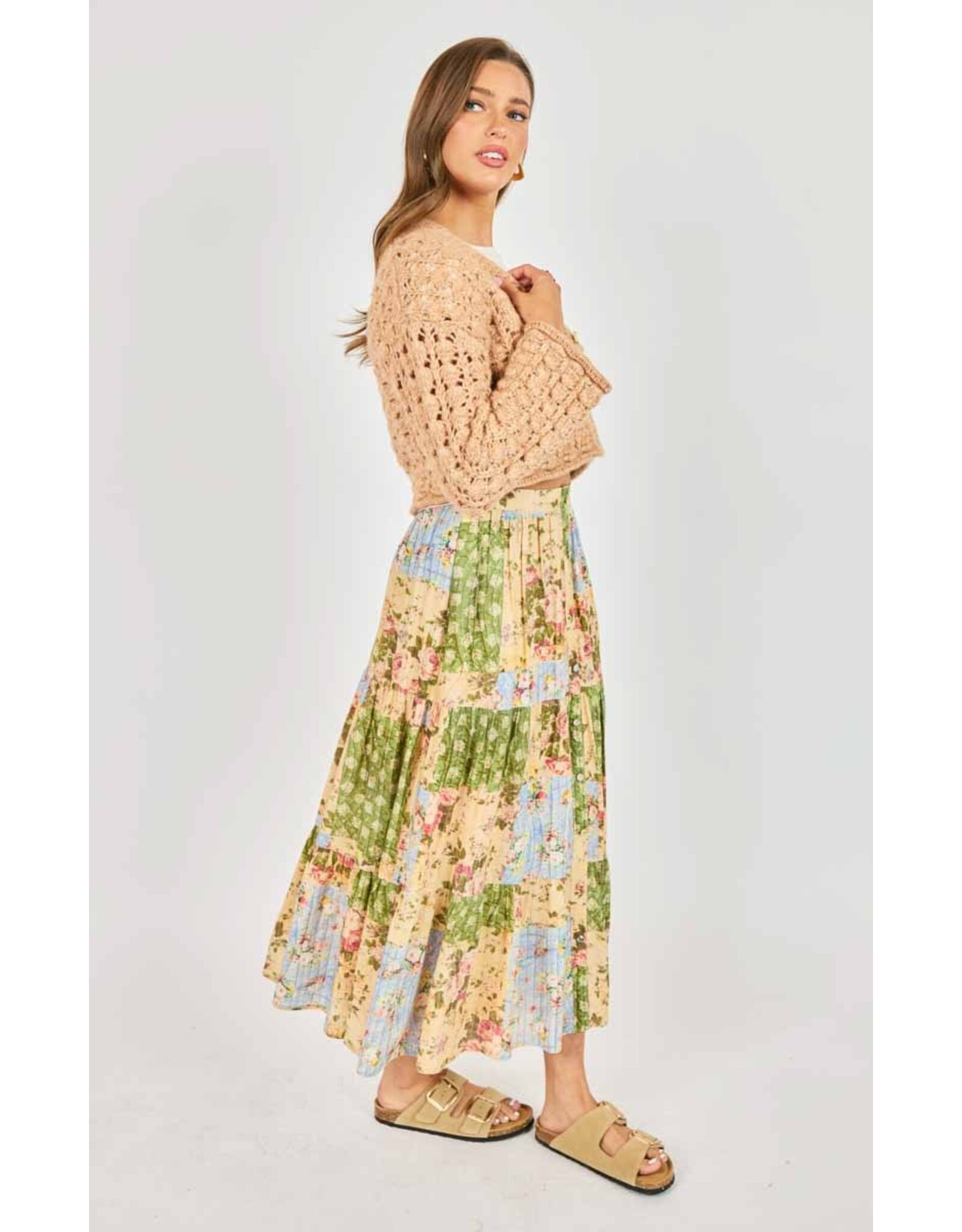 Sadie & Sage Sadie & Sage - Krista Open Knit Cardigan (Pink Beige)