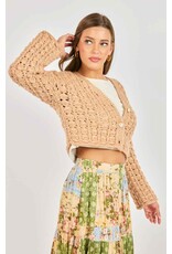 Sadie & Sage Sadie & Sage - Krista Open Knit Cardigan (Pink Beige)