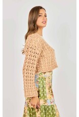 Sadie & Sage Sadie & Sage - Krista Open Knit Cardigan (Pink Beige)