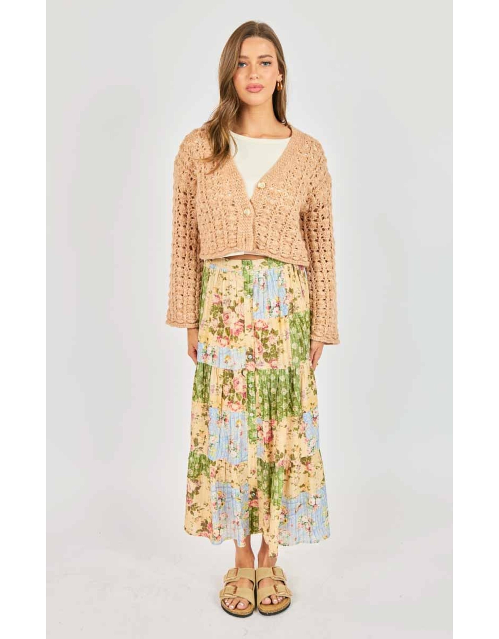 Sadie & Sage Sadie & Sage - Krista Open Knit Cardigan (Pink Beige)