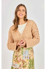 Sadie & Sage Sadie & Sage - Krista Open Knit Cardigan (Pink Beige)