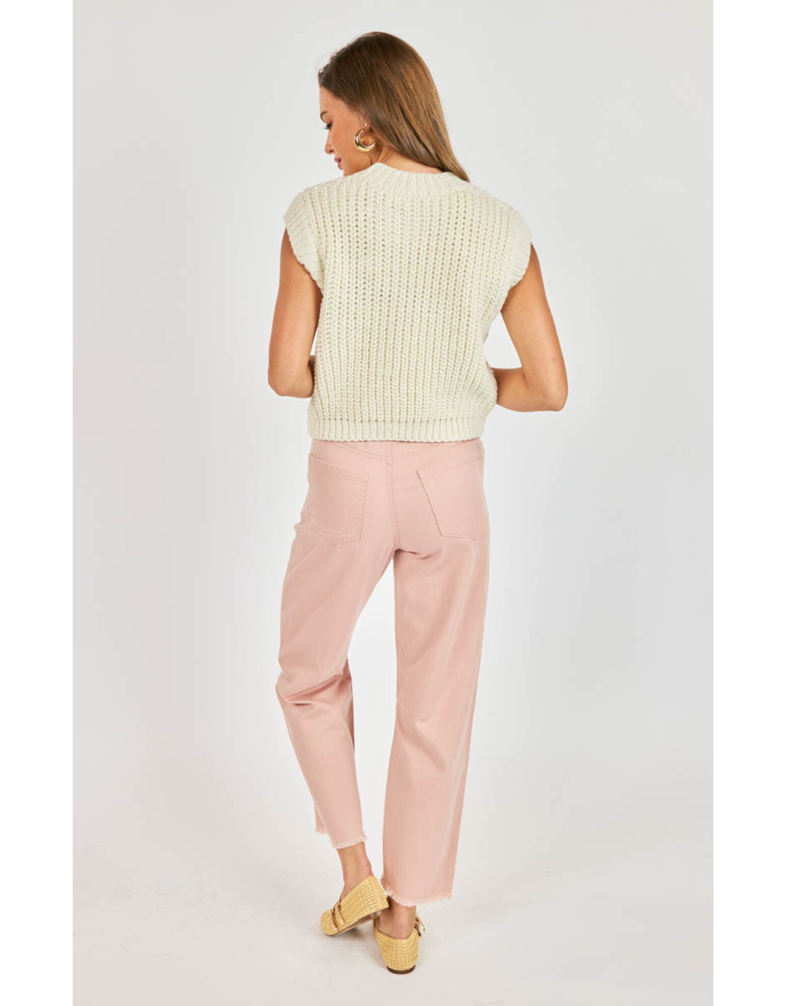 Sadie & Sage Sadie & Sage - Chunky Hand Knit Tank (Ivory)