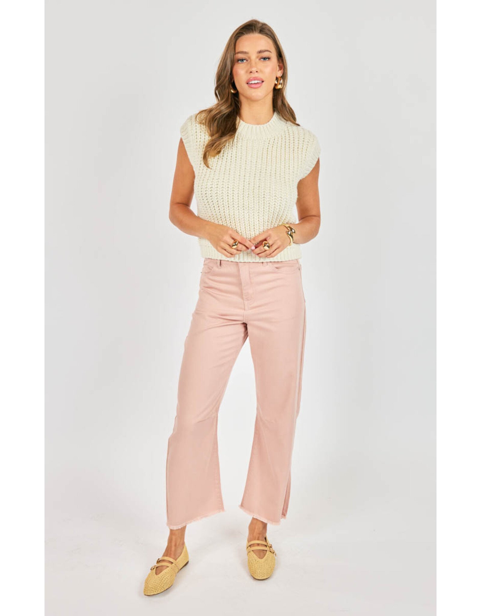 Sadie & Sage Sadie & Sage - Chunky Hand Knit Tank (Ivory)