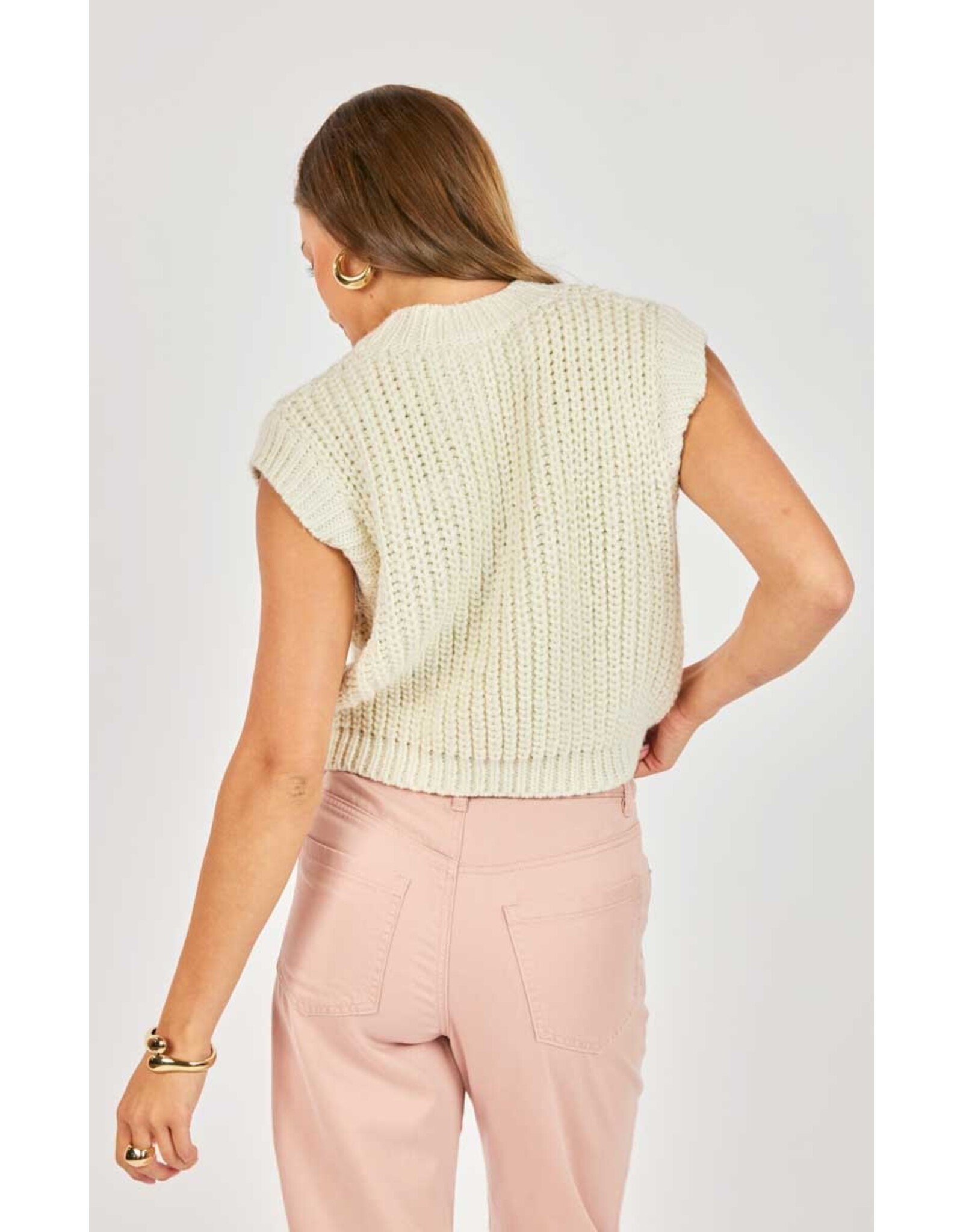 Sadie & Sage Sadie & Sage - Chunky Hand Knit Tank (Ivory)