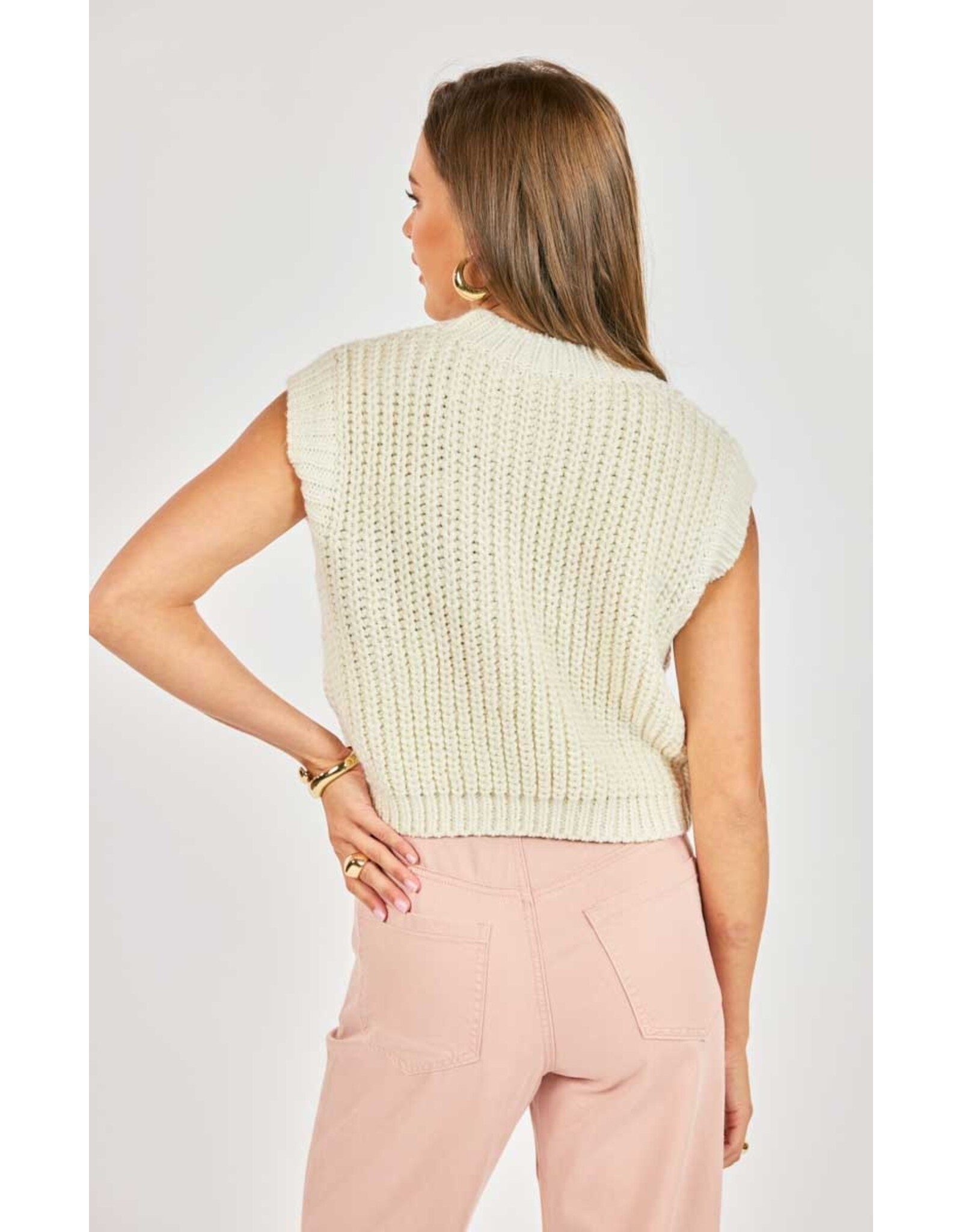 Sadie & Sage Sadie & Sage - Chunky Hand Knit Tank (Ivory)
