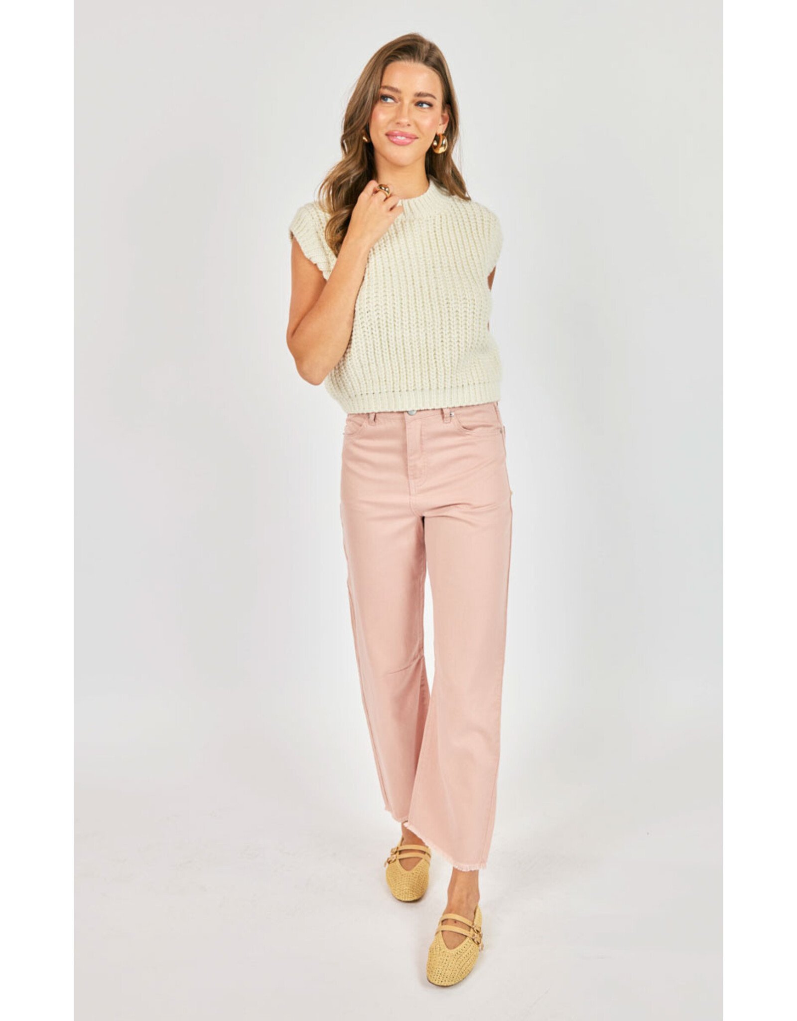 Sadie & Sage Sadie & Sage - Chunky Hand Knit Tank (Ivory)