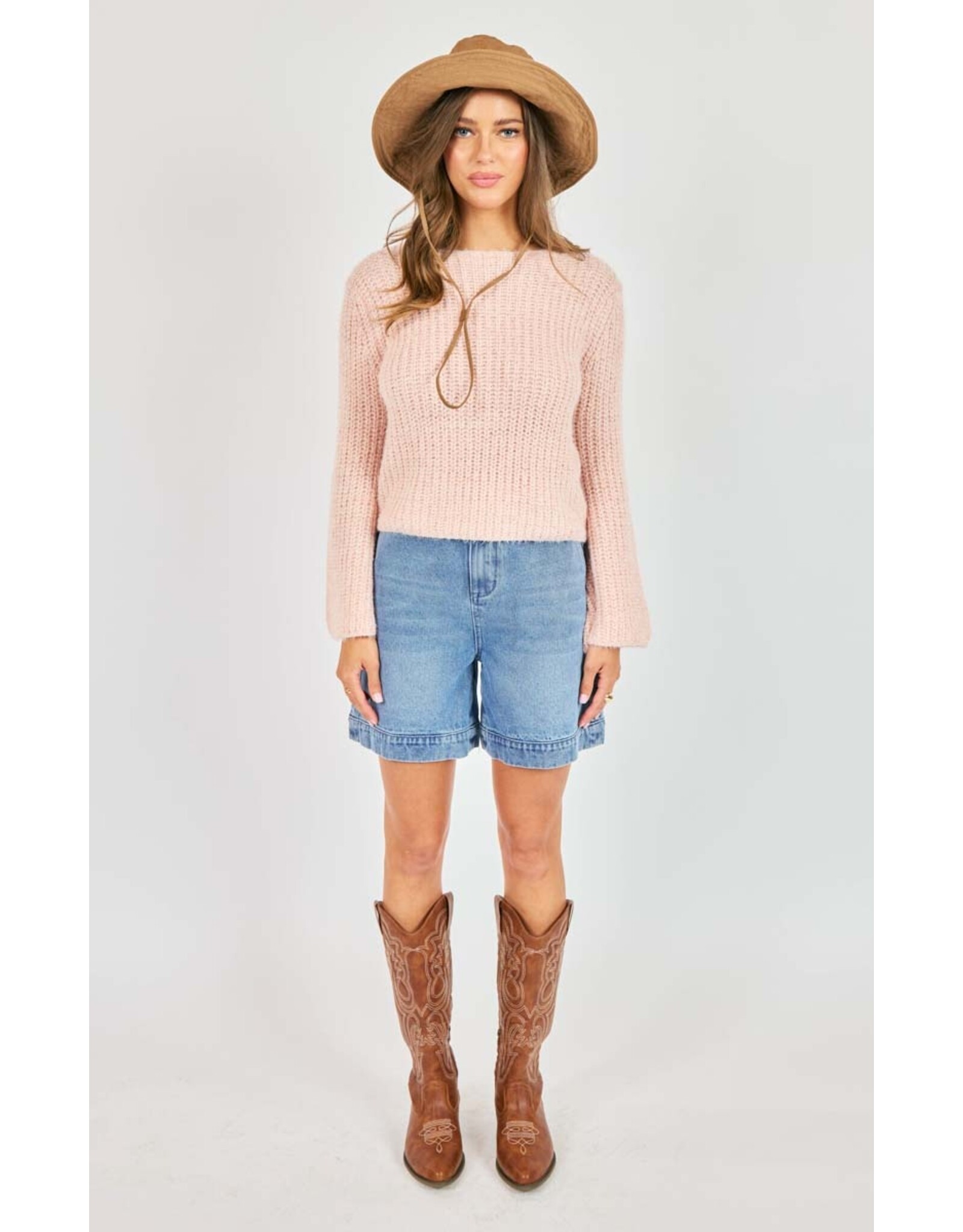 Sadie & Sage Sadie & Sage - Ginis Bell Sleeve Sweater (Blush)
