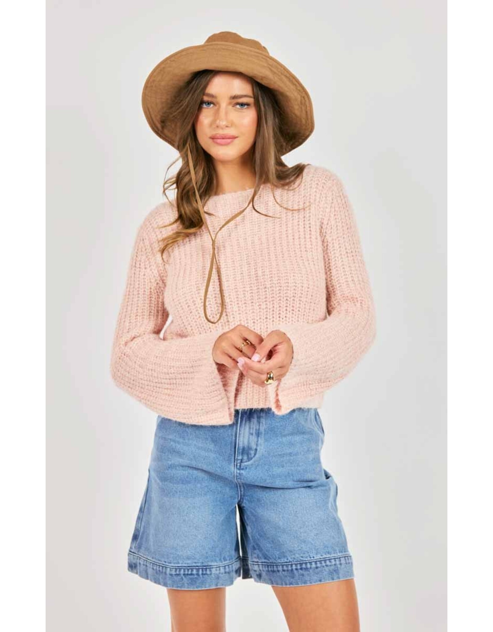 Sadie & Sage Sadie & Sage - Ginis Bell Sleeve Sweater (Blush)
