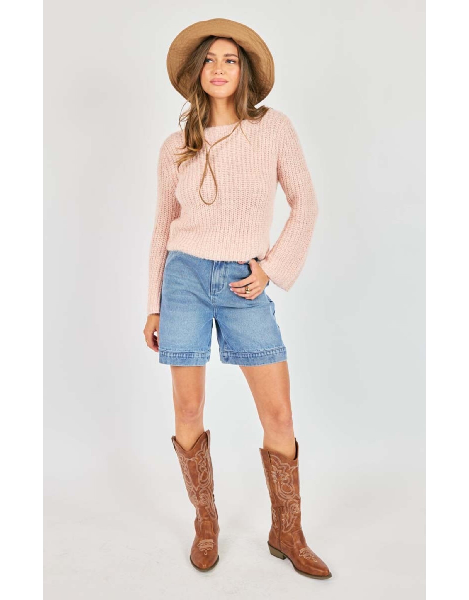 Sadie & Sage Sadie & Sage - Ginis Bell Sleeve Sweater (Blush)