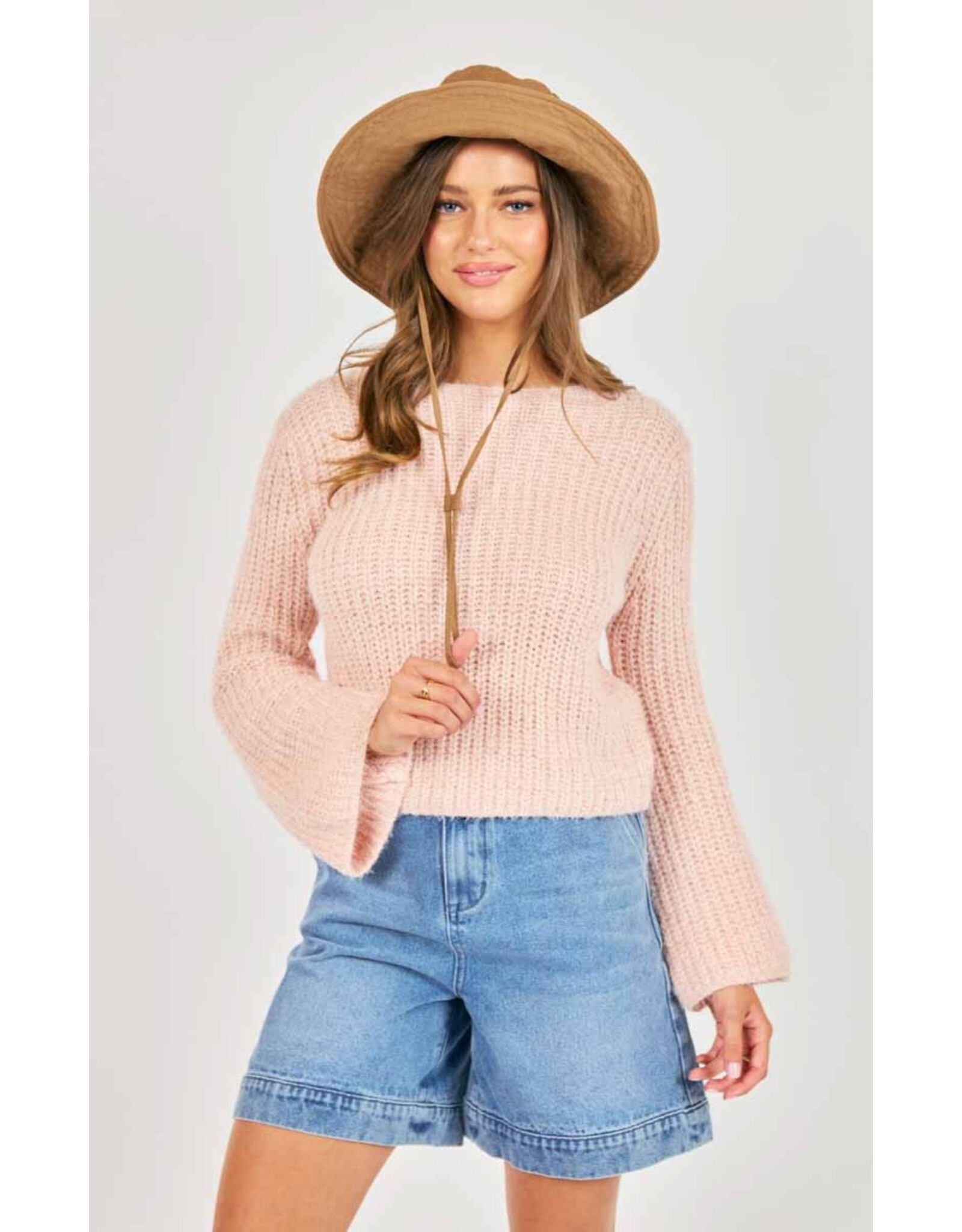 Sadie & Sage Sadie & Sage - Ginis Bell Sleeve Sweater (Blush)
