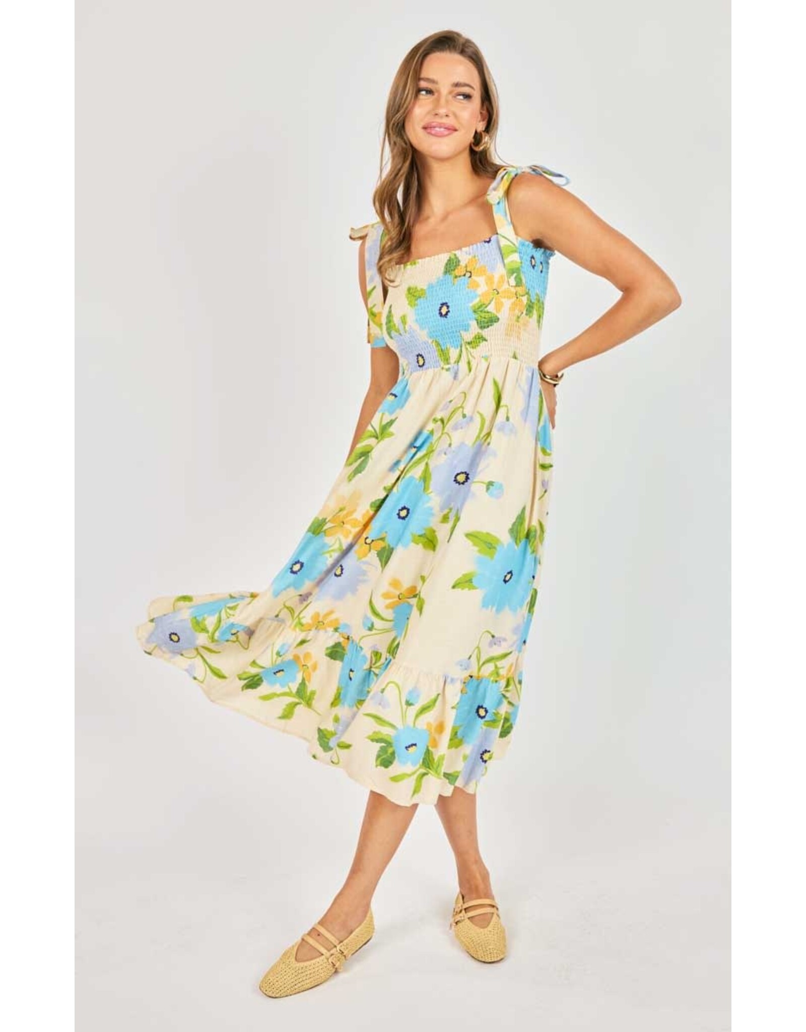 Sadie & Sage Sadie & Sage - Fresh Cut Midi Dress (Cream / Multi)