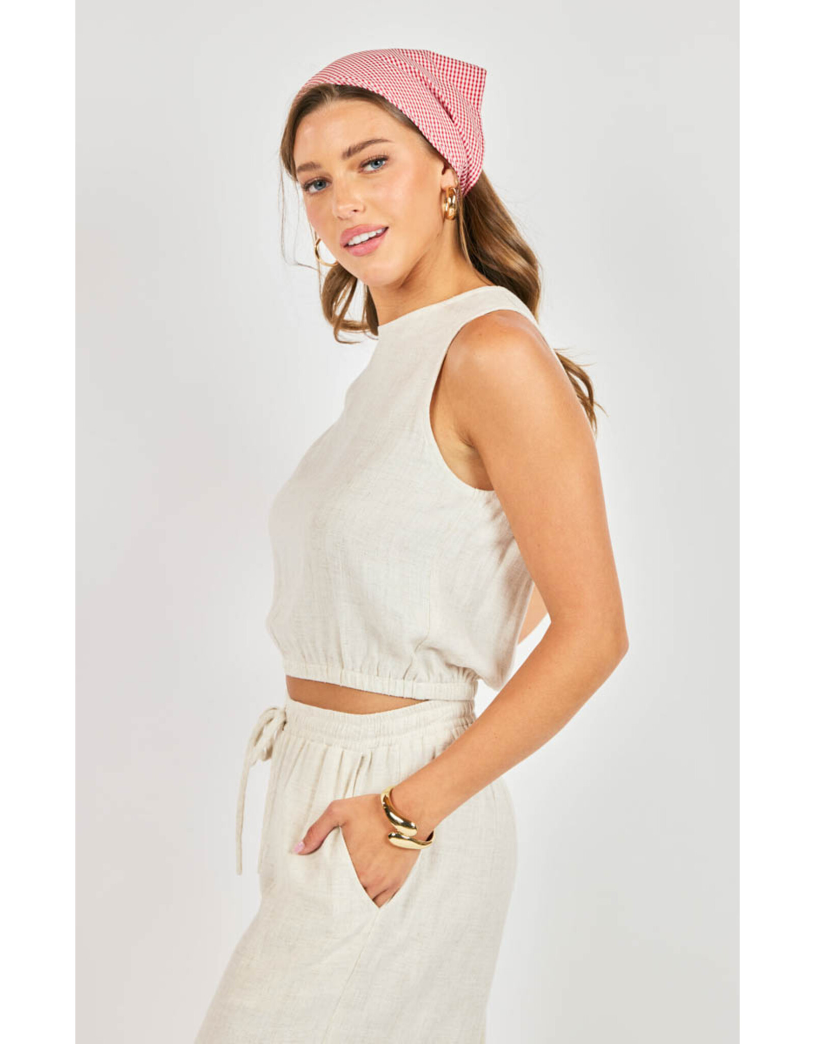 Sadie & Sage Sadie & Sage - Sugarloaf Elastic Hem Top (Oatmeal)