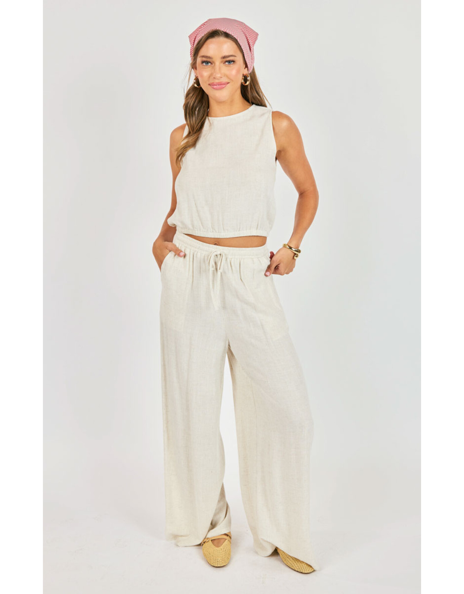Sadie & Sage Sadie & Sage - Sugarloaf Elastic Waist Pants (Oatmeal)