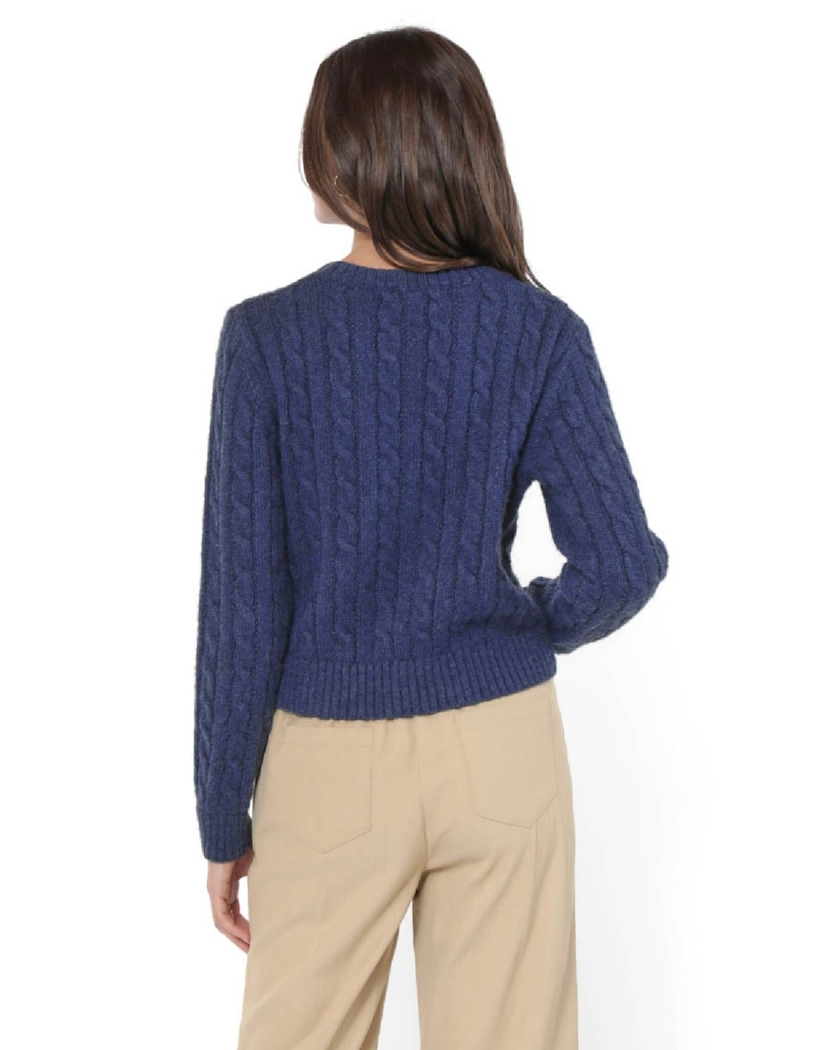 Sadie & Sage Sadie & Sage - Lulu Embroidered Daisy Sweater (Navy)