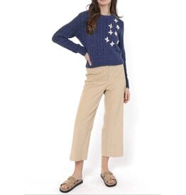 Sadie & Sage Sadie & Sage - Lulu Embroidered Daisy Sweater (Navy)