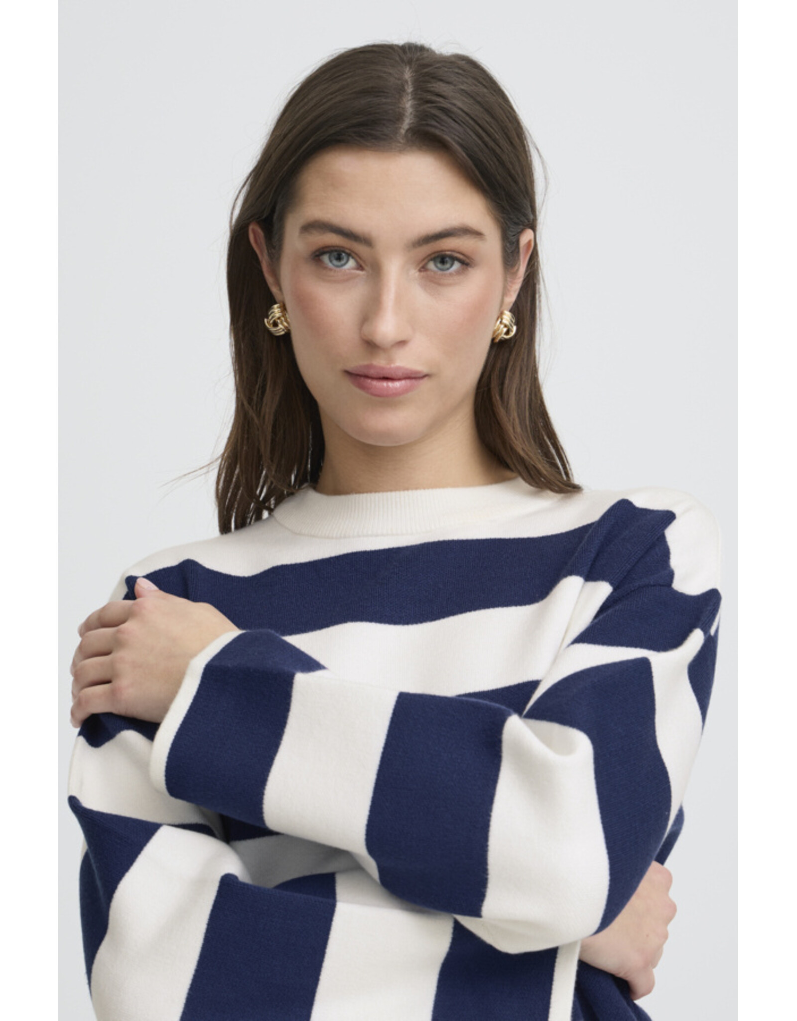 b.young b.young - Otari Stripe Jumper (Medieval Blue)