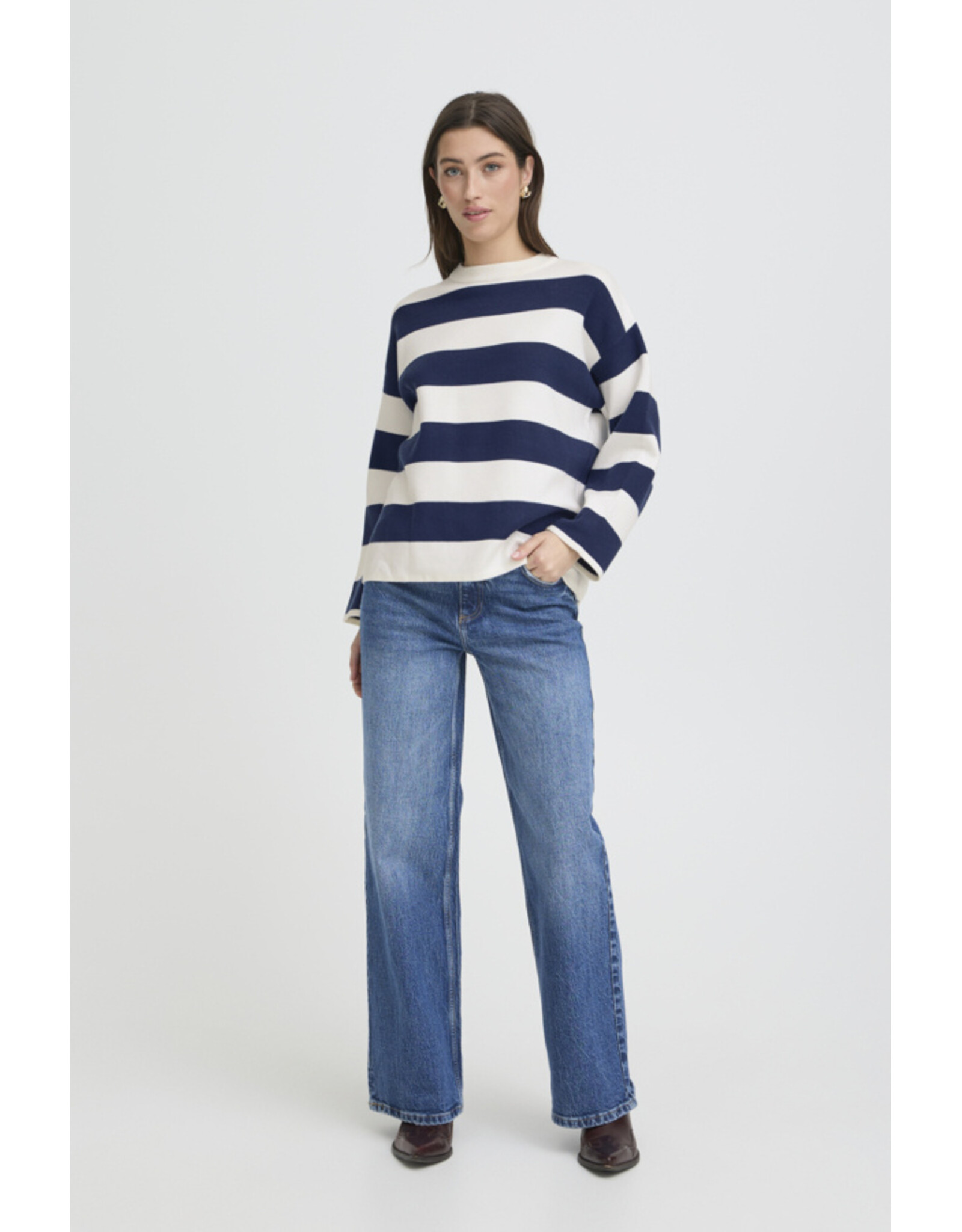 b.young b.young - Otari Stripe Jumper (Medieval Blue)