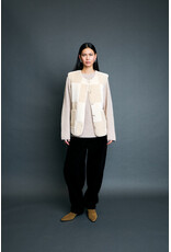 ICHI ICHI - Tonza Checkerboard Sherpa Vest (Fog)