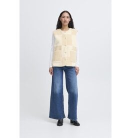 ICHI ICHI - Tonza Checkerboard Sherpa Vest (Fog)